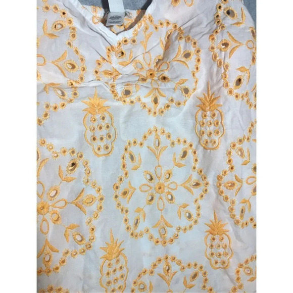 Womens NWT Cato Blouse Size 14/16 Orange White Boho Ruffle Tank Top Beachy - Picture 3 of 6